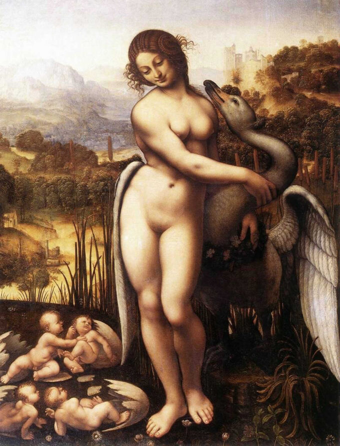 Léda e il Cigno – Leonardo da Vinci Léonard da Vinci 70x85