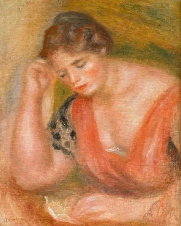 Lezione di giovane donna nella tenuta rossa – Pierre-Auguste Renoir Pierre-Auguste Renoir 70x85