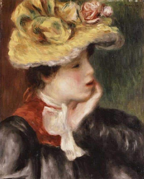 Ragazza con un cappello giallo – Pierre-Auguste Renoir Pierre-Auguste Renoir 70x85