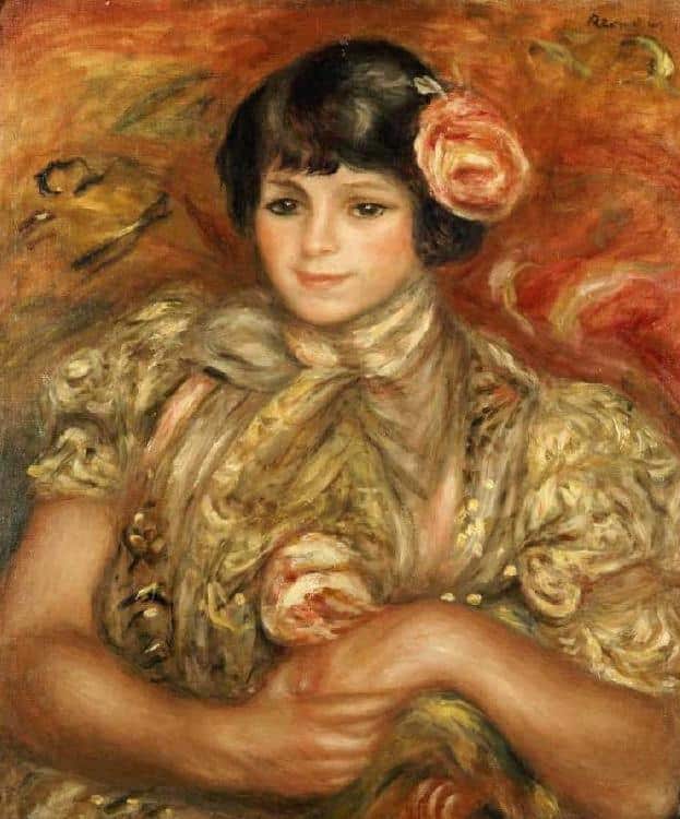 Ragazza con una rosa – Pierre-Auguste Renoir Pierre-Auguste Renoir 70x85