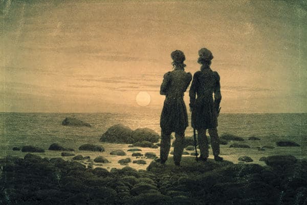 Due uomini al crepuscolo sul mare – Caspar David Friedrich Caspar David Friedrich 105x70