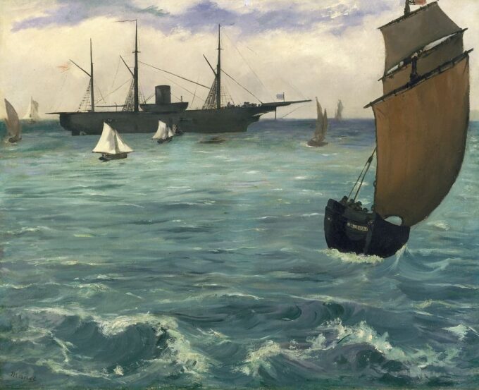 Le Kearsarge a Boulogne – Edouard Manet Édouard Manet 85x75