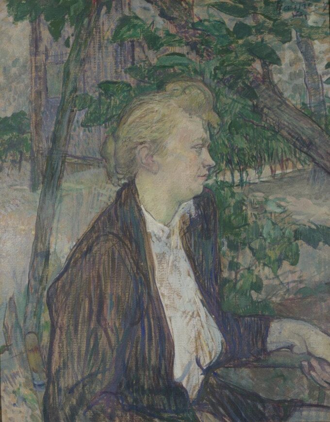 Donna seduta in un giardino – Toulouse Lautrec Henri de Toulouse-Lautrec 70x85