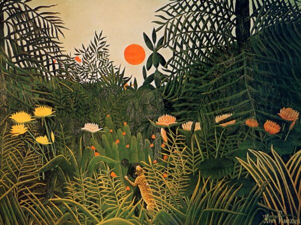 Un uomo nero attaccato da un giaguaro – Henri Rousseau Henri Rousseau 85x75