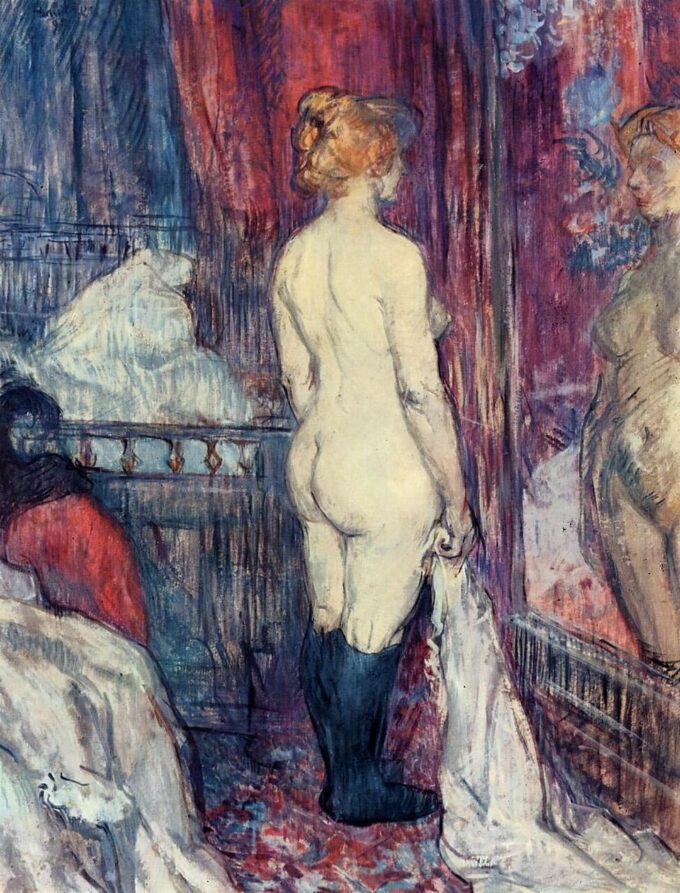 Nu in piedi davanti a uno specchio – Toulouse Lautrec Henri de Toulouse-Lautrec 70x85