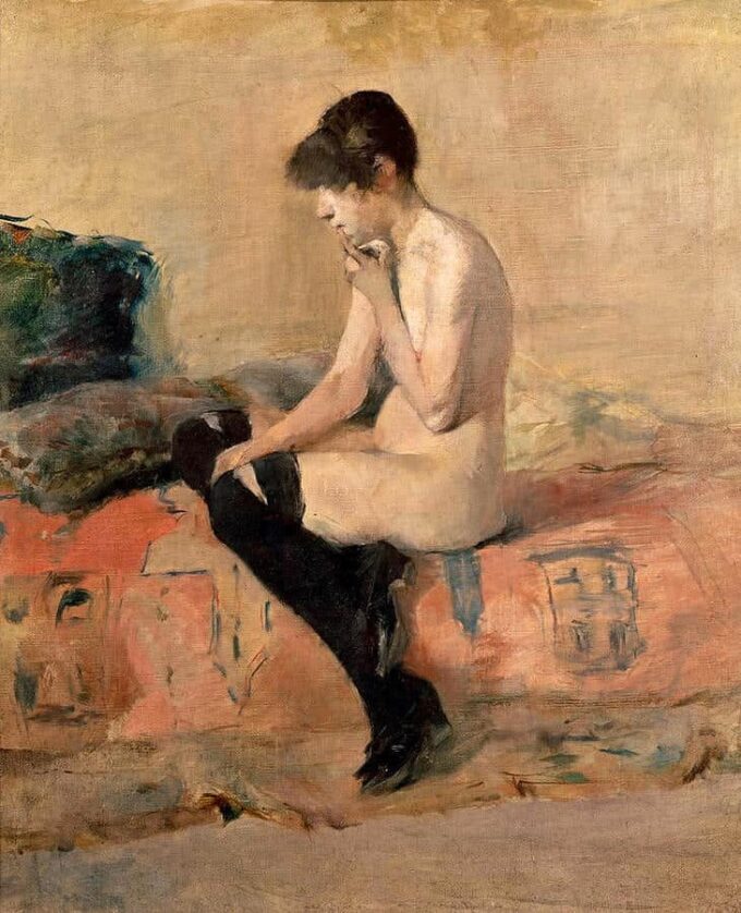 Donna nuda seduta su un divano – Toulouse Lautrec Henri de Toulouse-Lautrec 70x85