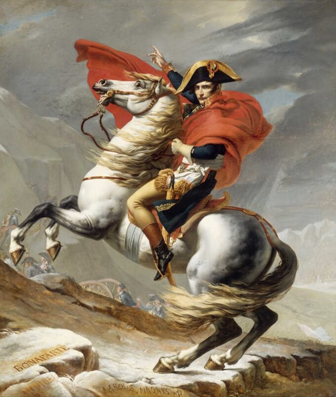 Bonaparte attraversa il colle del Gran San Bernardo – Jacques-Louis David Jacques-Louis David 70x85