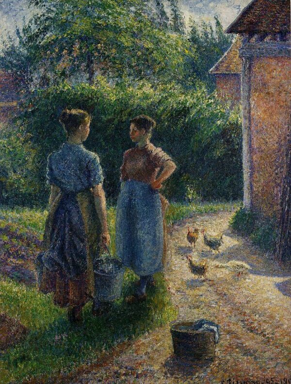 Contadine che discutono alla fattoria, Eragny – Camille Pissarro Camille Pissarro 70x85