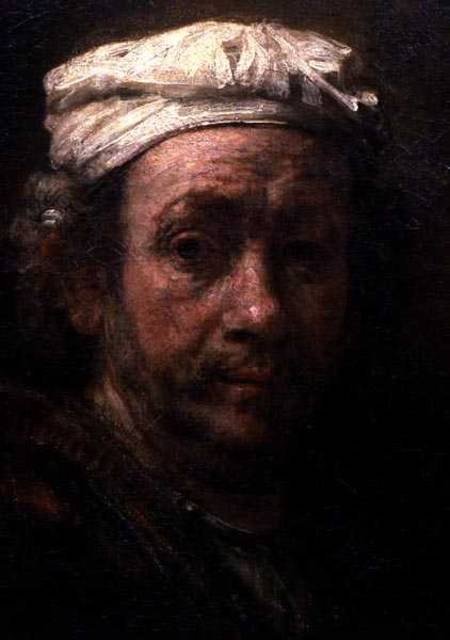 Ritratto dell’artista al suo cavalletto, dettaglio del volto – Rembrandt van Rijn Rembrandt van Rijn 70x105