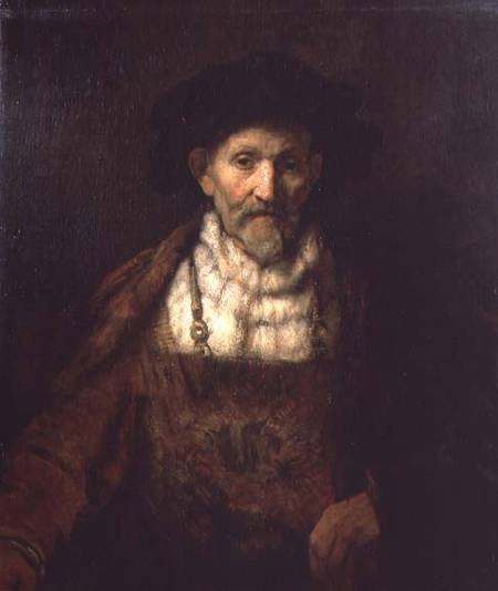 Ritratto di un vecchio uomo in costume d’epoca – Rembrandt van Rijn Rembrandt van Rijn 70x85