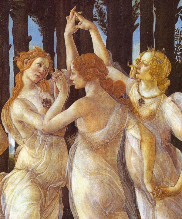 Primavera (Allegoria della primavera). Dettaglio: Le Tre Grazie, a destra – Ritratto di Caterina Sforza – Sandro Botticelli Sandro Botticelli 70x85