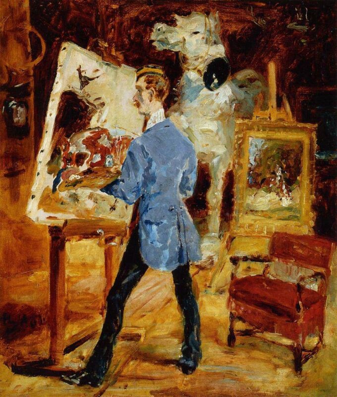 Il pittore René Princeteau nel suo atelier – Toulouse Lautrec Henri de Toulouse-Lautrec 70x85