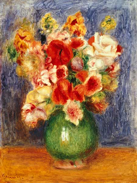 Natura morta con fiori in un vaso verde – Pierre-Auguste Renoir Pierre-Auguste Renoir 70x85