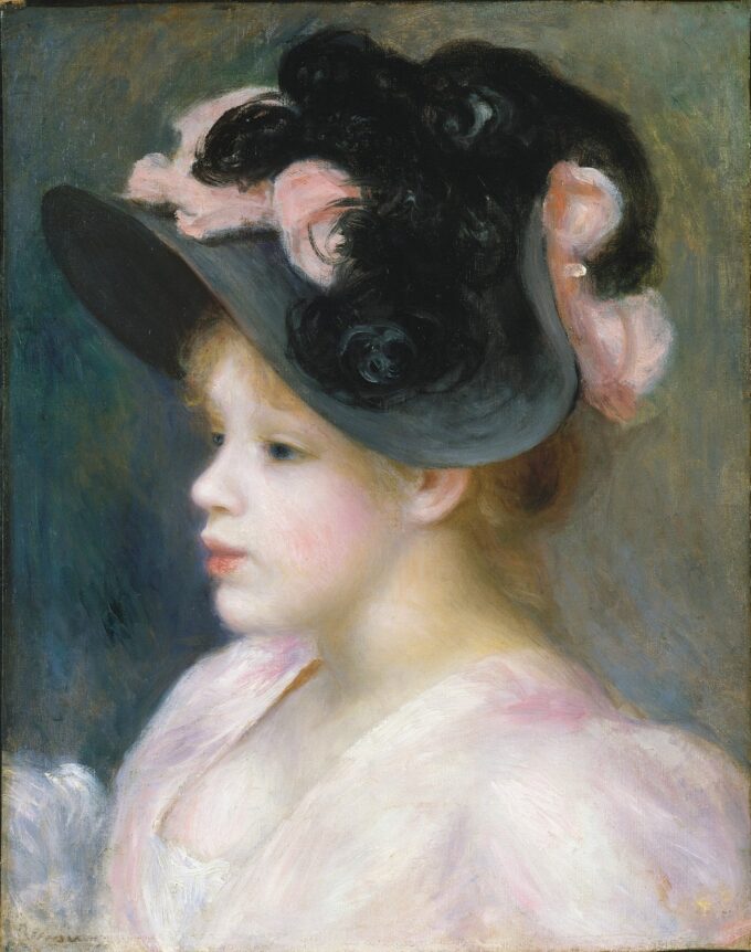 Giovane Fille con cappello rosa e nero – Pierre-Auguste Renoir Pierre-Auguste Renoir 70x85