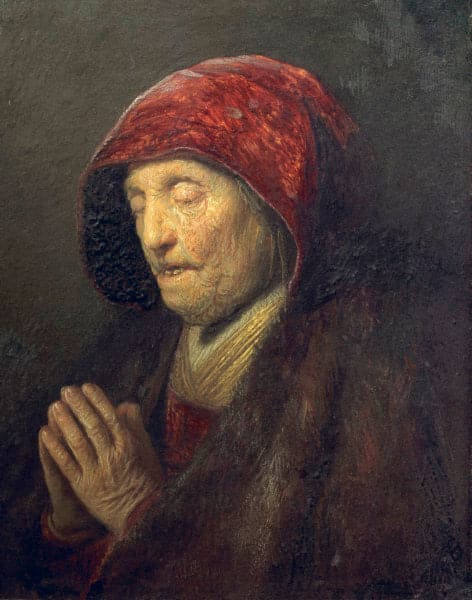 Vecchia donna che prega – Rembrandt van Rijn Rembrandt van Rijn 70x85