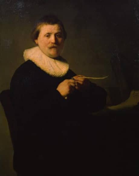 L’uomo che taglia le piume – Rembrandt van Rijn Rembrandt van Rijn 70x85