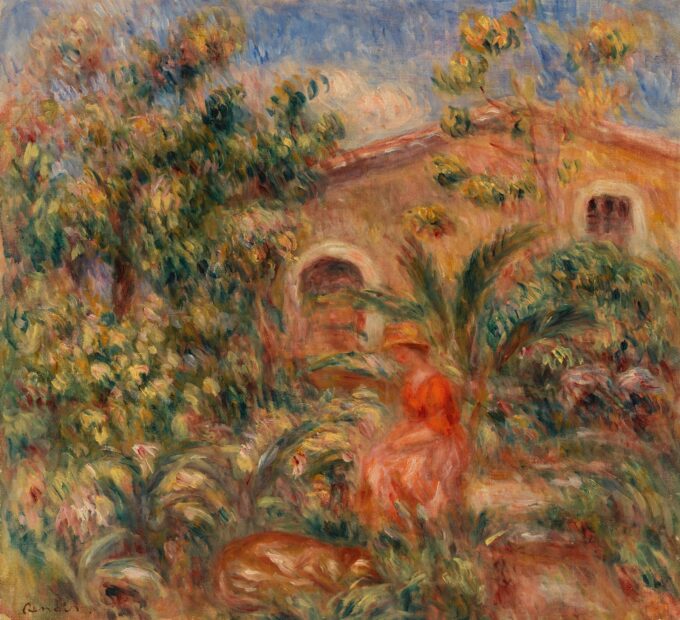 Donna e cane in un paesaggio – Pierre-Auguste Renoir Pierre-Auguste Renoir 70x70