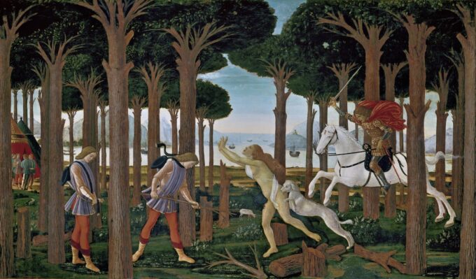 Storia di Nastagio I – Sandro Botticelli Sandro Botticelli 120x70