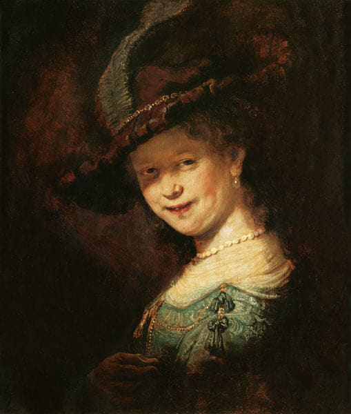 Saskia van Uijlenburgh in veste di giovane ragazza – Rembrandt van Rijn Rembrandt van Rijn 70x85