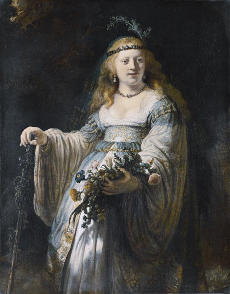 Saskia van Uylenburgh in costume arcadico – Rembrandt van Rijn Rembrandt van Rijn 70x85