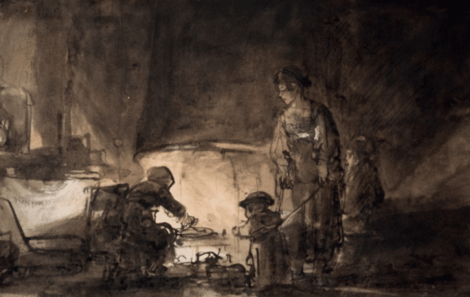 La cucina della casa di Rembrandt – Rembrandt van Rijn Rembrandt van Rijn 105x70