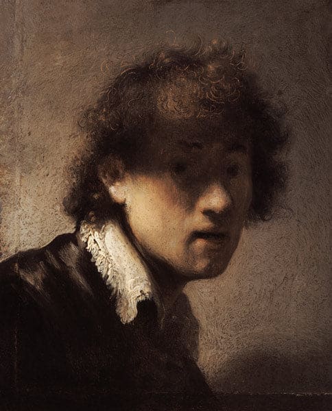 Autoritratto in giovane età – Rembrandt van Rijn Rembrandt van Rijn 70x85