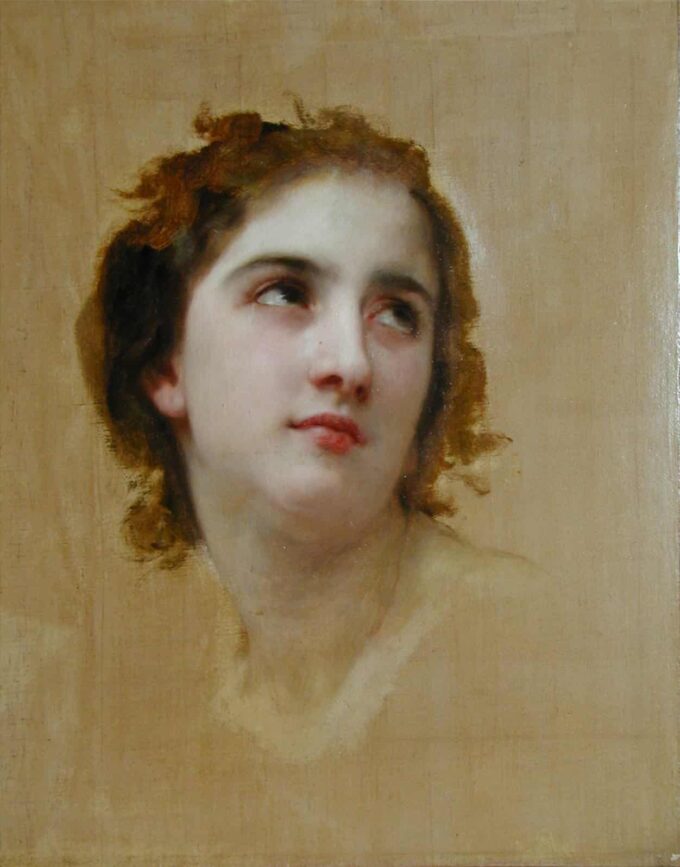 Schizzo di una giovane donna – William Bouguereau William Bouguereau 70x105