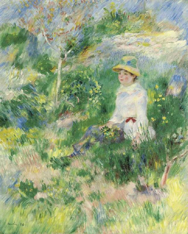 Estate, giovane donna in un prato fiorito – Pierre-Auguste Renoir Pierre-Auguste Renoir 70x85