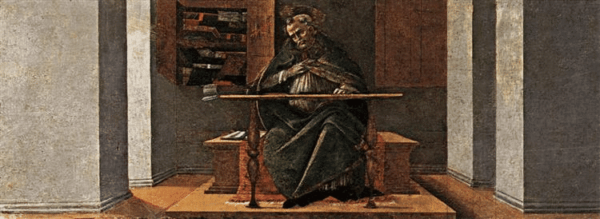 Sant’Agostino nella sua studio, pannello della predella del Polittico di San Marco – Sandro Botticelli Sandro Botticelli 180x60