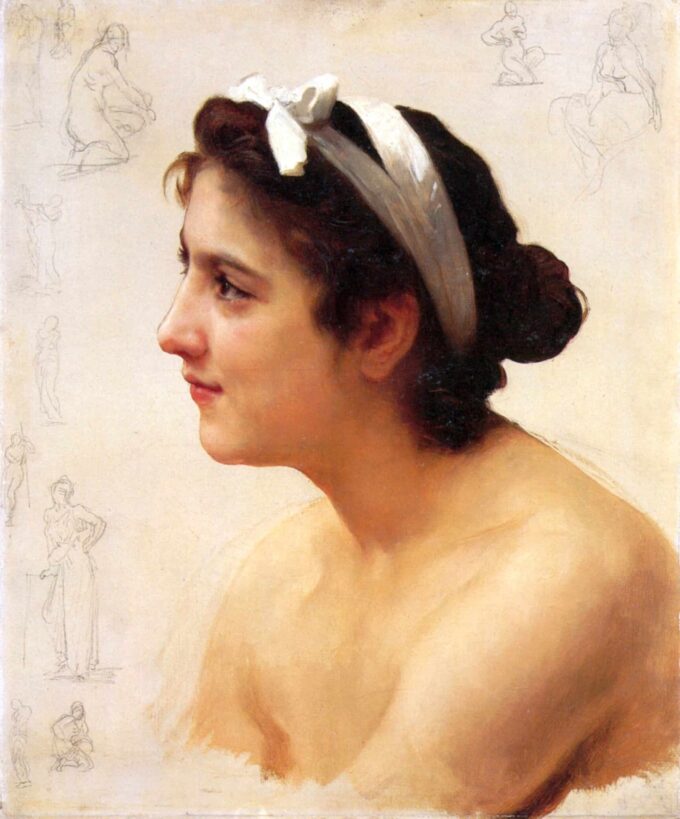 Studio di una donna per offrire all’amore – William Bouguereau William Bouguereau 70x85