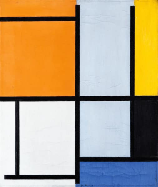 Tabella 3 con l’arancione – Mondrian Piet Mondrian 70x85