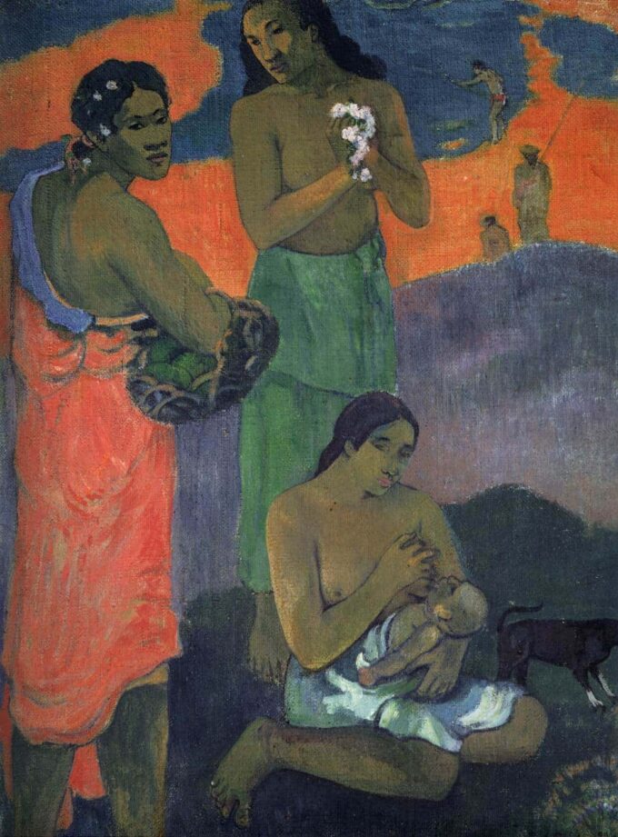 Donne al bordo del mare (La maternità) – Paul Gauguin Paul Gauguin 70x105