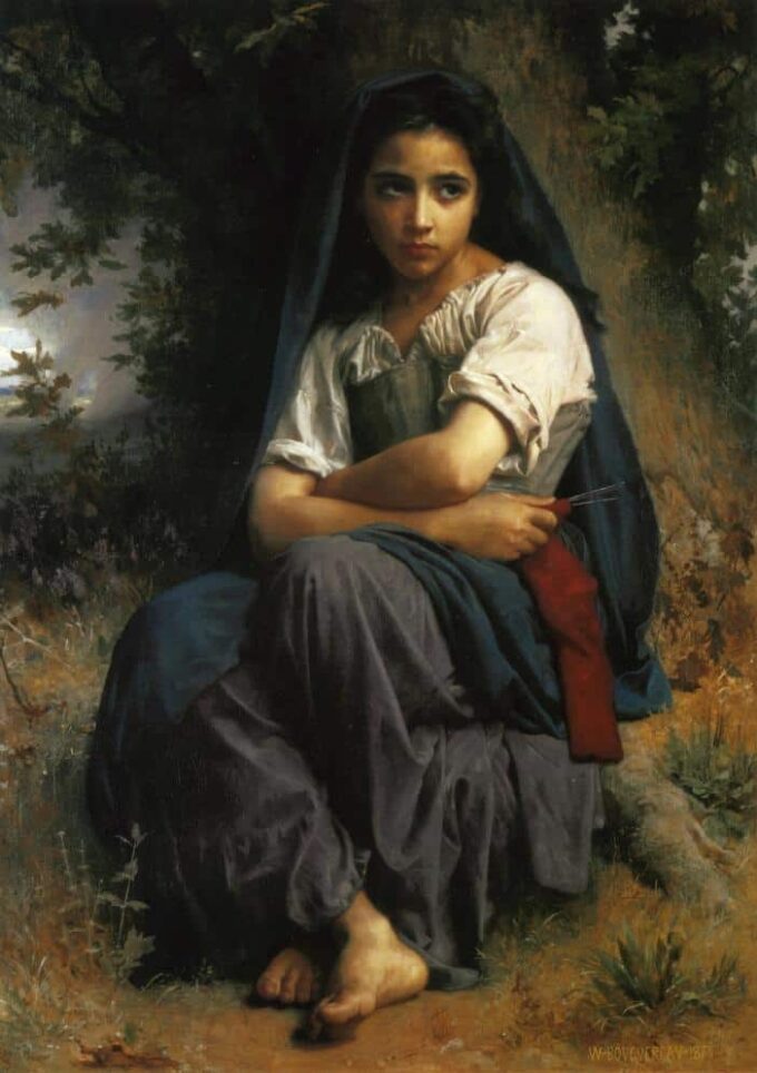 La piccola tricoteuse – William Bouguereau William Bouguereau 70x105