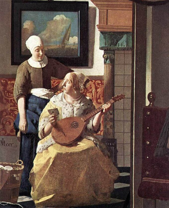 Il dettaglio della lettera d’amore (Vermeer) – Johannes Vermeer Jan Vermeer 70x85