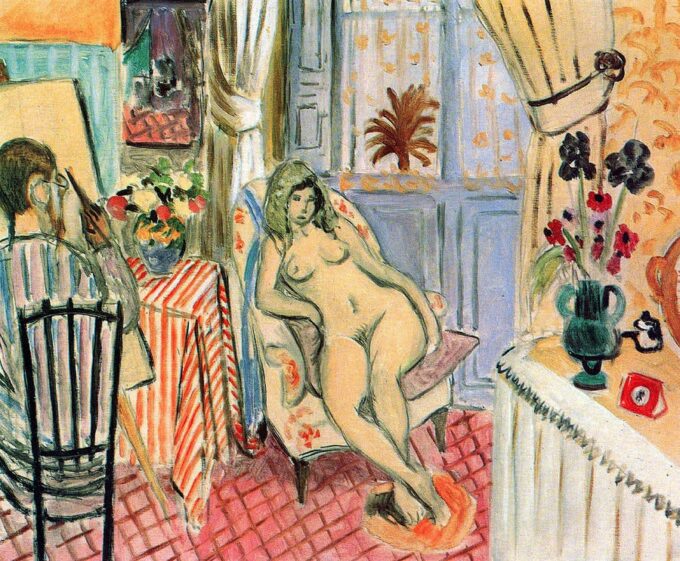 Il pittore e il suo modello Studio interno – Matisse Henri Matisse 85x75