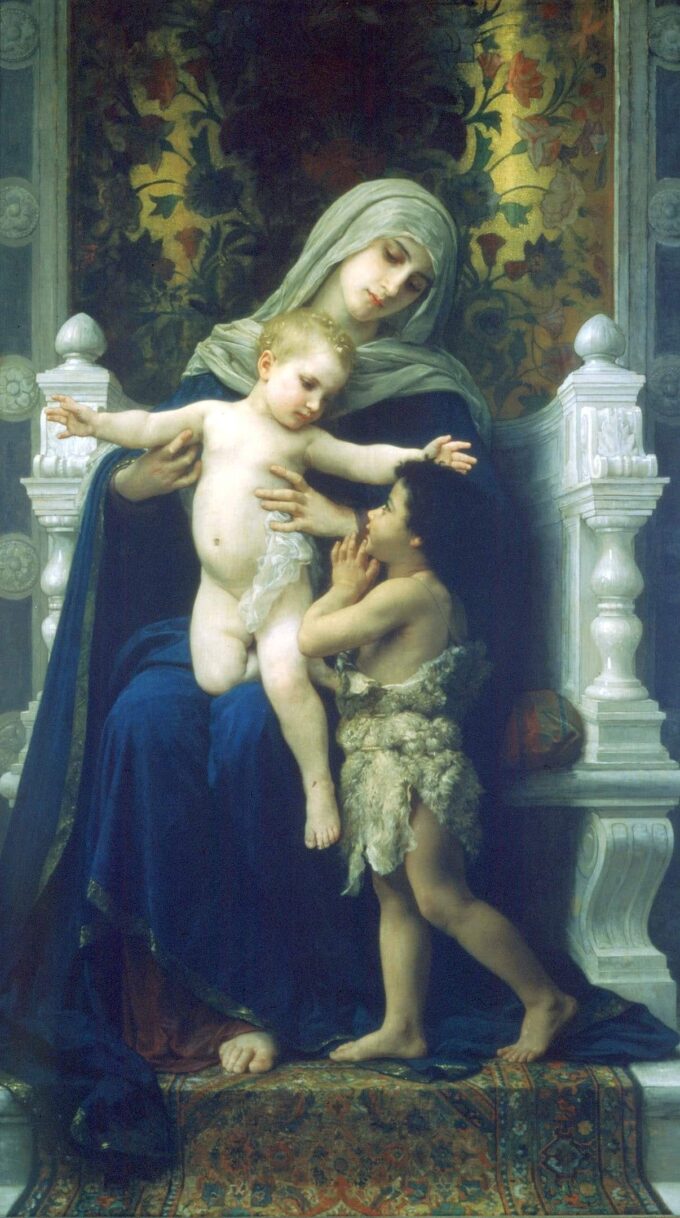 La Vergine, Gesù e San Giovanni Battista – William Bouguereau William Bouguereau 70x140