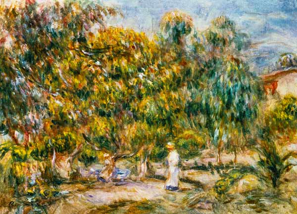 La donna in bianco nel giardino delle Colette – Pierre-Auguste Renoir Pierre-Auguste Renoir 105x70