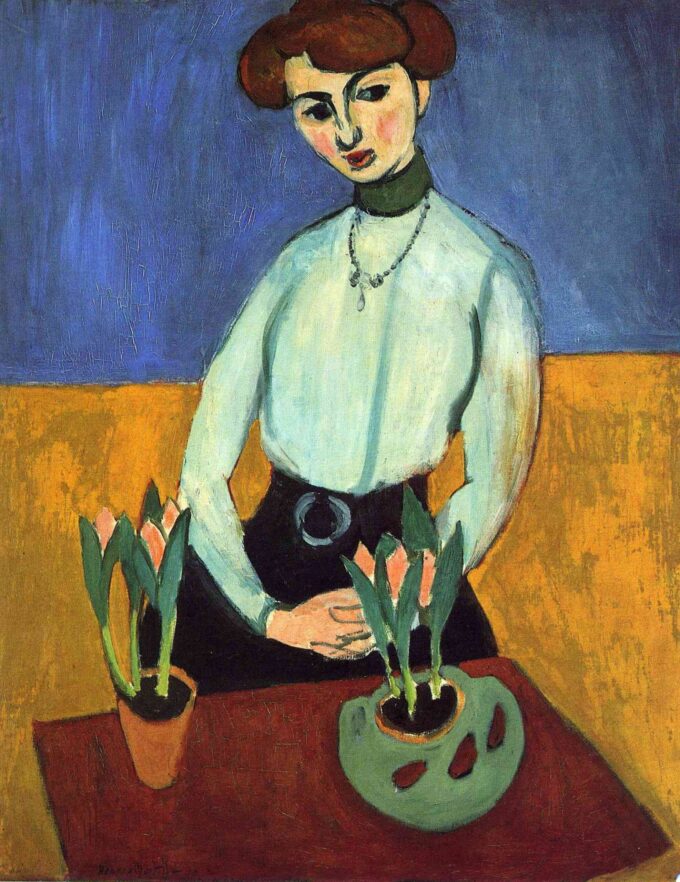 Giovane ragazza con tulipani Jeanne Vaderin – Matisse Henri Matisse 70x85