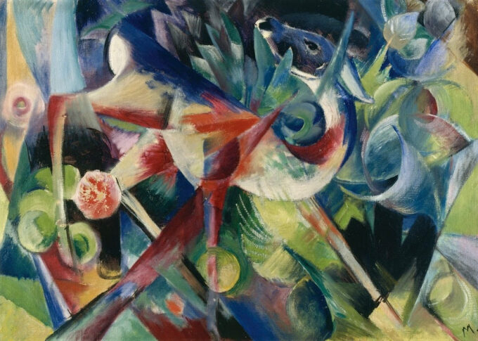 Biche nel giardino fiorito – Franz Marc Franz Marc 105x70