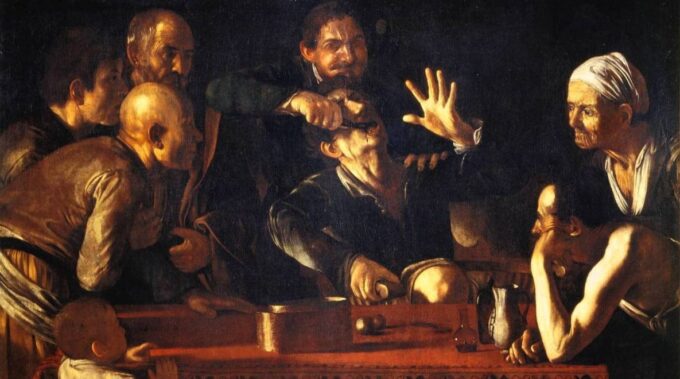 L’estrazione del dente – Caravaggio Caravaggio 120x70