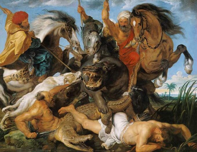 Caccia all’ippopotamo e al coccodrillo – Peter Paul Rubens Peter Paul Rubens 85x75