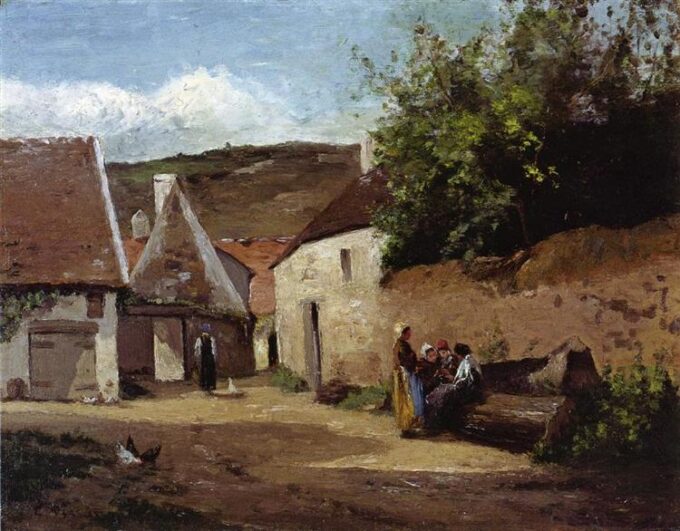 Angolo di strada nel villaggio – Camille Pissarro Camille Pissarro 85x75