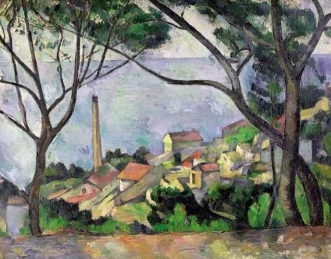 L’Estaque, visto attraverso gli Alberi – Paul Cézanne Paul Cézanne 85x75