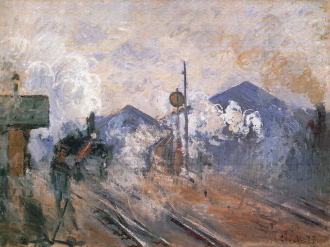 Le Vie all’uscita della stazione di Saint-Lazare – Claude Monet "Gare Saint-Lazare" di Claude Monet 85x75