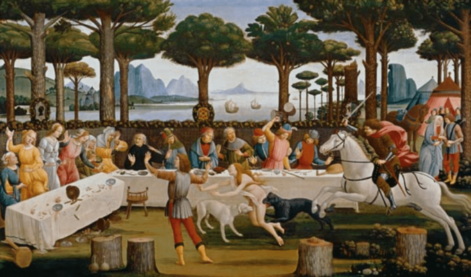 Il banchetto di Nastagio degli Onesti – Sandro Botticelli Sandro Botticelli 120x70