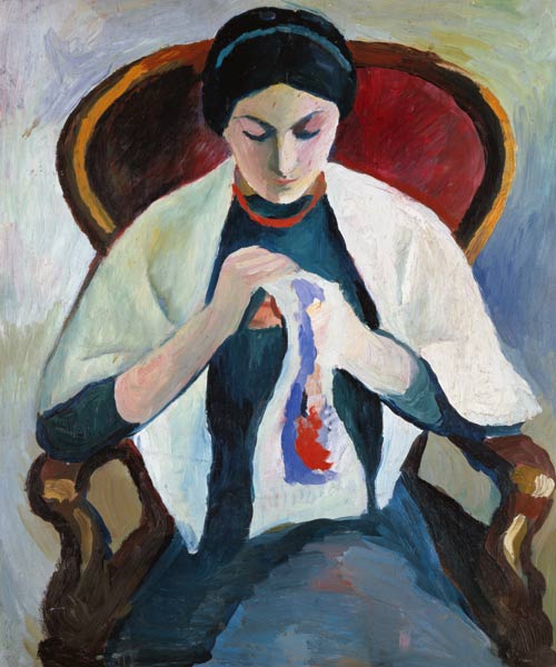 Donna che cuce – August Macke August Macke 70x85