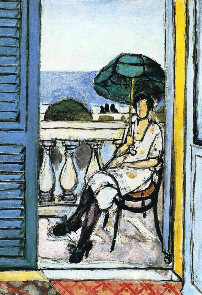 Donne con un parasole verde su un balcone – Matisse Henri Matisse 70x105