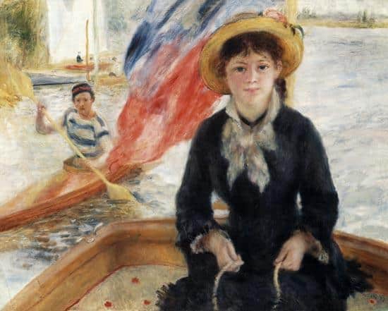 Donna in una barca con un canoista – Pierre-Auguste Renoir Pierre-Auguste Renoir 85x75