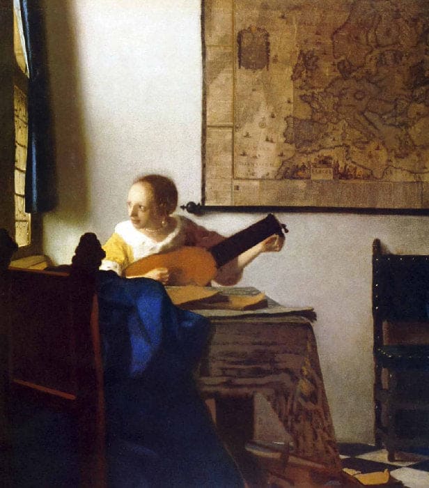 La donna con il liuto – Johannes Vermeer Jan Vermeer 70x70