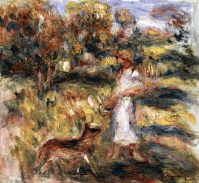 Paesaggio con la donna di Renoir e Zaza – Pierre-Auguste Renoir Pierre-Auguste Renoir 70x70